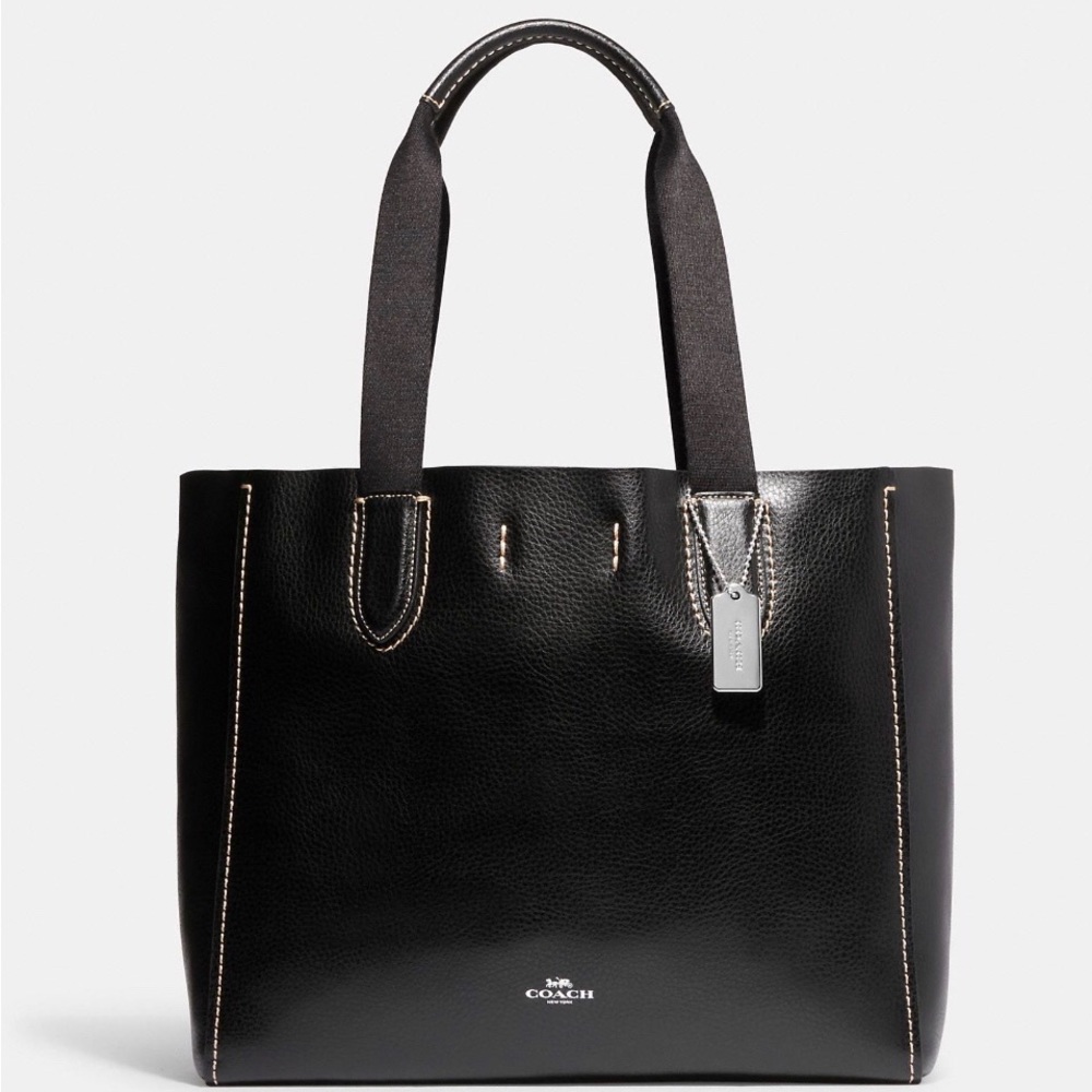 Coach Derby Tote - BNWT!  Black with silver accents.  Style # 58660